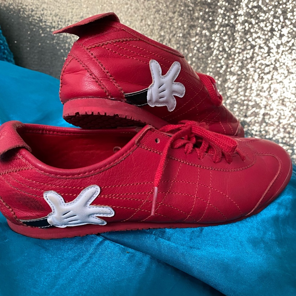 Disney-Mickey Mouse shoes-Red leather Mickey Mouse tennis shoes